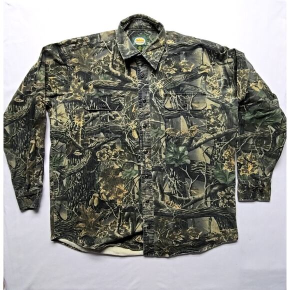 Cabela's Camouflage Button Up Mens L Tall Seclusion 3D Camo Long Sleeve Shirt - Picture 1 of 13